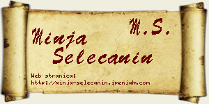 Minja Selečanin vizit kartica